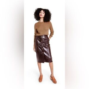 NEW Rachel Comey Brown Faux Crocodile Texture and Buttons Details L XL 12